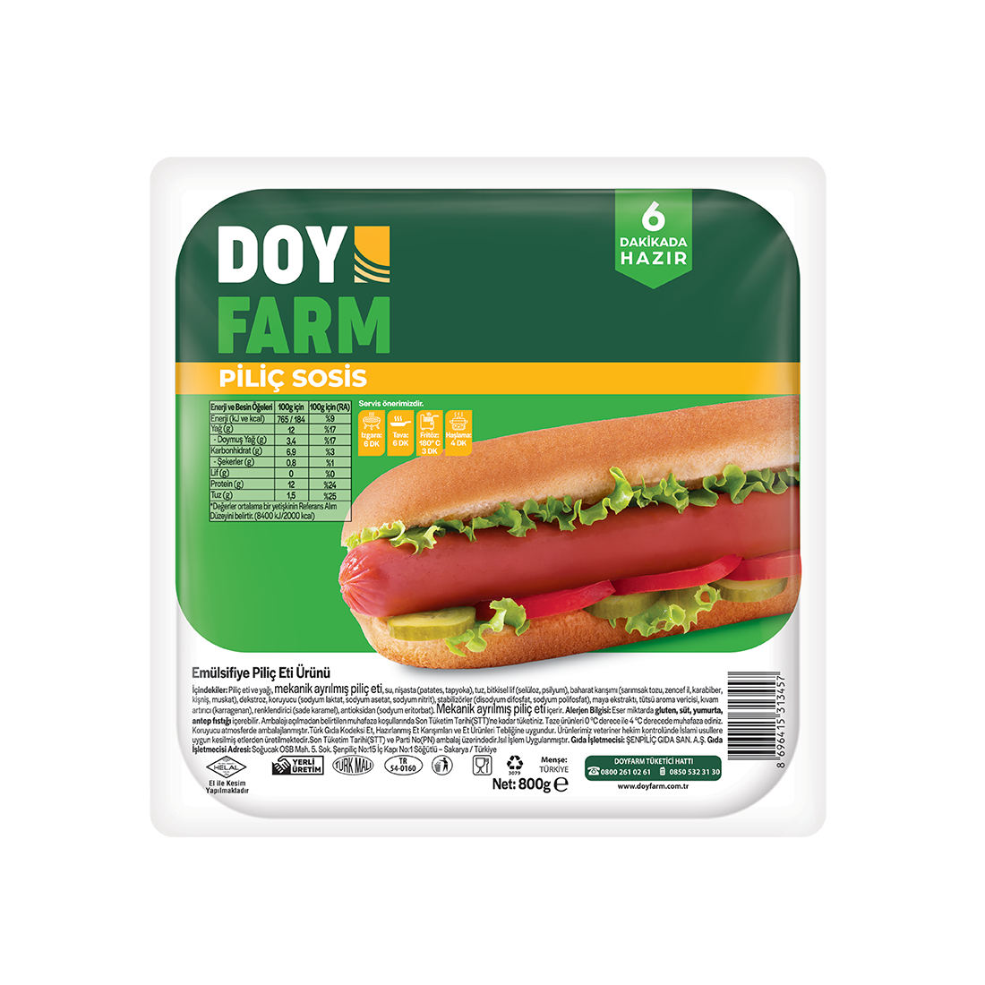 Piliç Sosis - 800 Gr