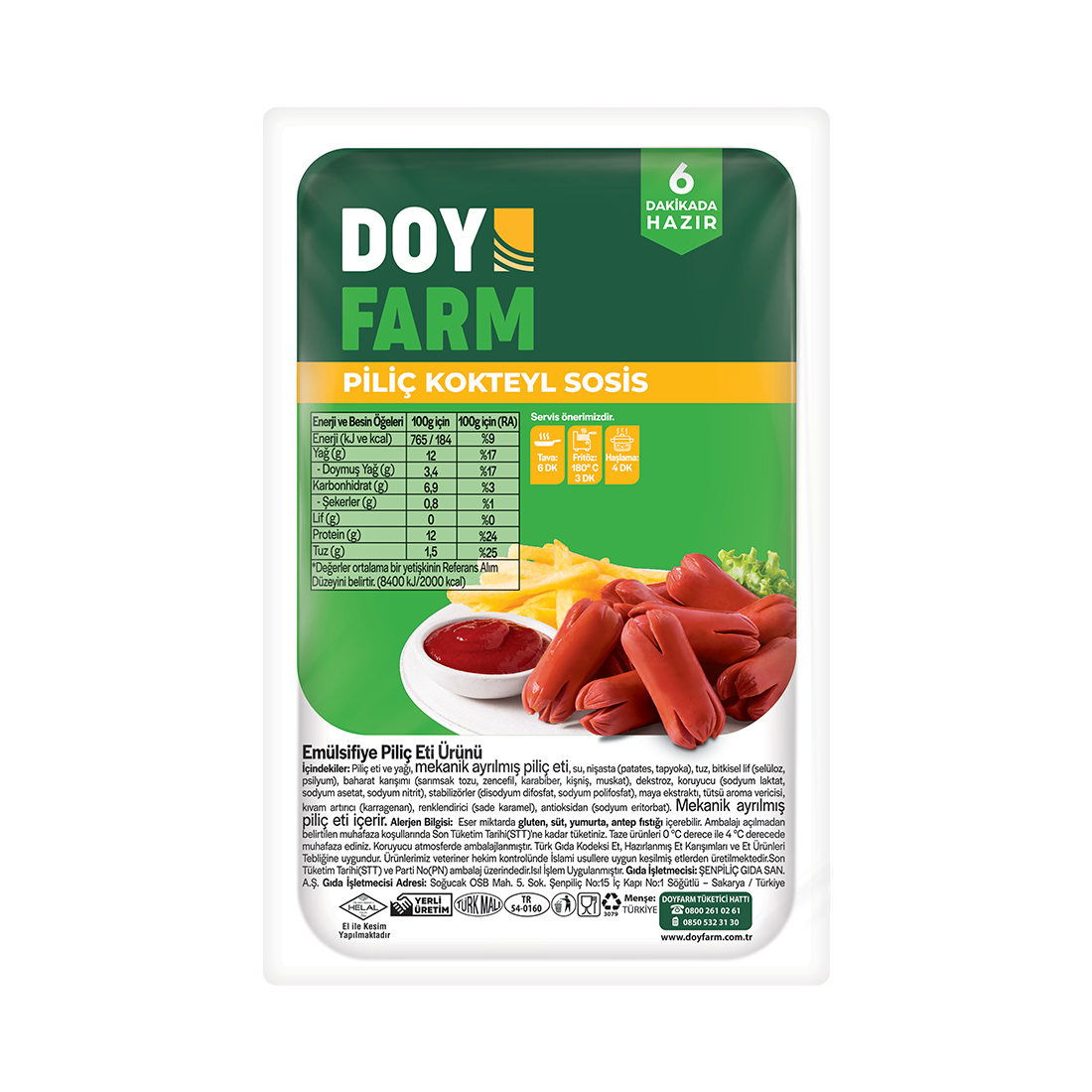 Piliç Minik Sosis - 500 Gr